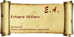 Erhard Alfonz névjegykártya